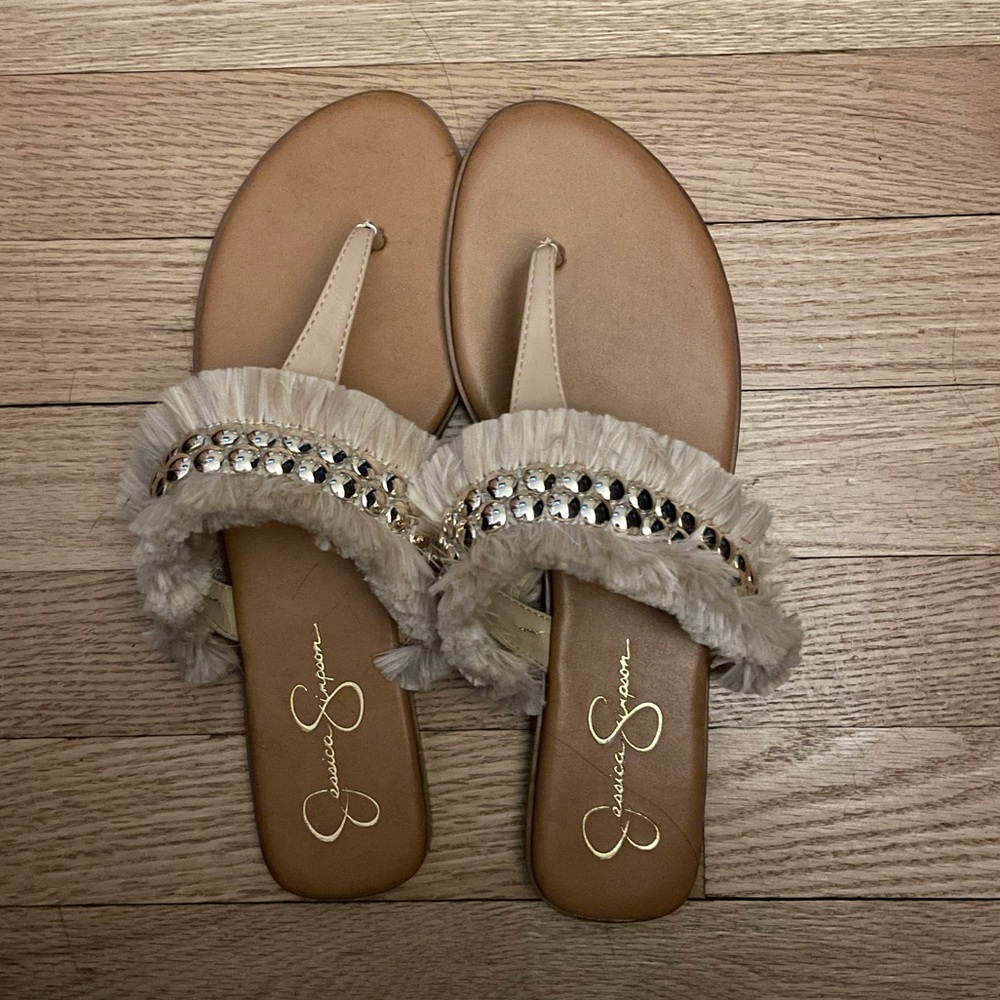 Jessica Simpson Crespo Fringe Flat Sandal